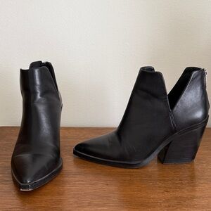 Vince Camuto Black Leather Cutout Ankle Booties